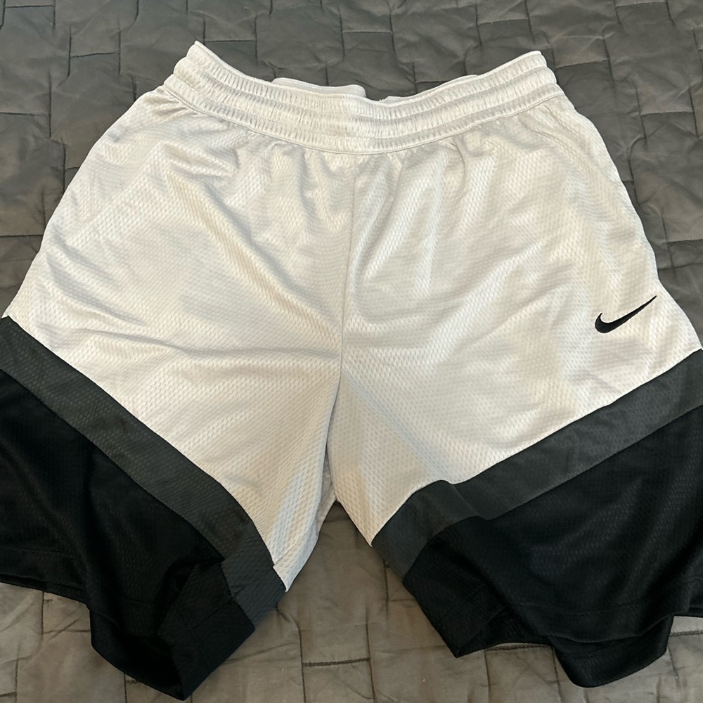 Nike White and Black Athletic Shorts